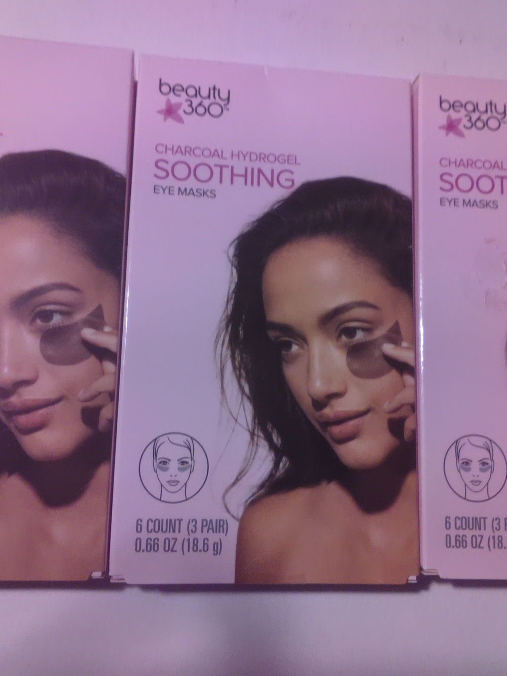beauty 360 Pink Charcoal Hydrogel Soothing Eye Masks